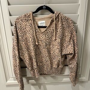 Abercrombie & Fitch Tan Leopard Print Hoodie